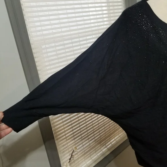 Lane Bryant Rhinestone 3/4 Dolman Sleeve Ruched Sides Blousen Sweater - Picture 4 of 6